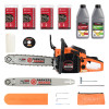 45cc Petrol Chainsaw Pack + 16" Bar & 2 x Chains + 20" Bar & 2 x Chains + Oils + More!