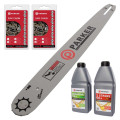 45cc Petrol Chainsaw Pack + 16" Bar & 2 x Chains + 20" Bar & 2 x Chains + Oils + More!