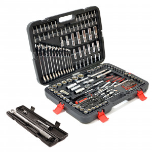 215 Piece Professional Socket Set & Ratchet Spanners + Torque Wrench