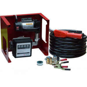 24V Wall Mounted Diesel Transfer Fuel Pump Kit - With Automatic Nozzle