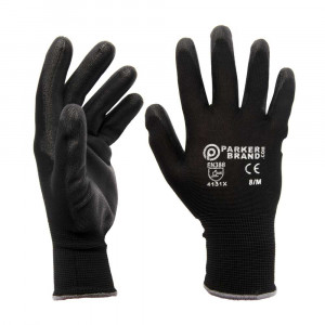 Black Nylon / Nitrile Coated Safety Work Gloves